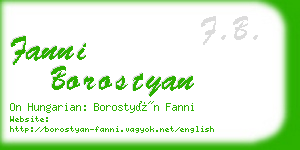 fanni borostyan business card